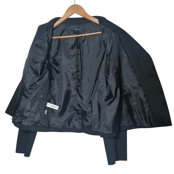 Ann Taylor Size 12 Black Cotton Blend 2 Button Blazer Jacket Career Wear - Picture 5 of 7